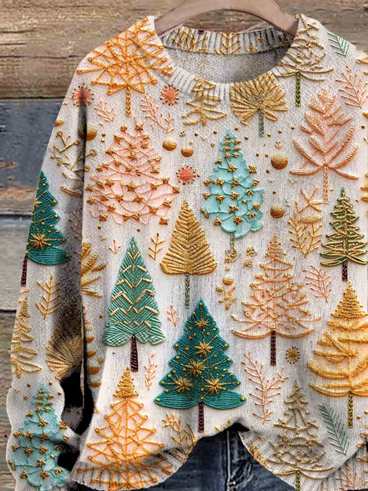 Weihnachtspullover – übergroßer Weihnachtsbaum-strickpullover für damen