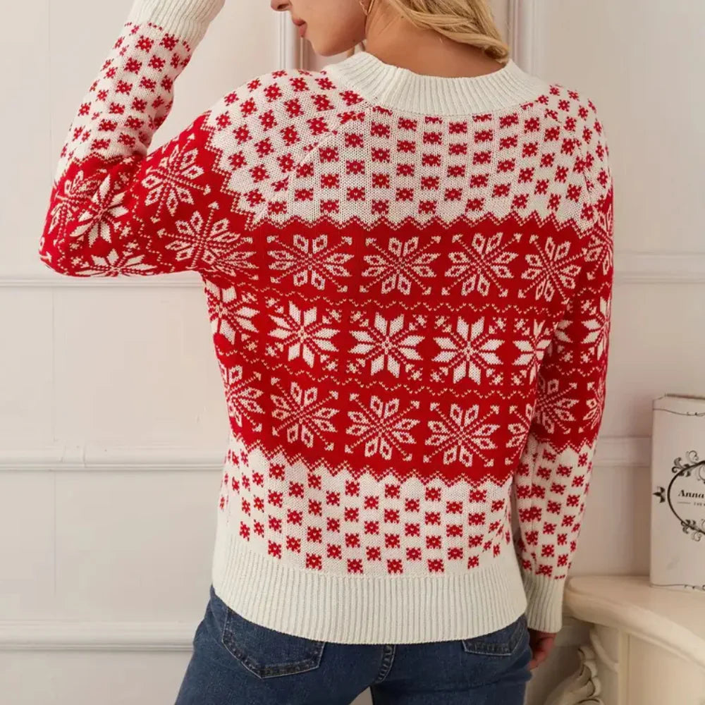 Guida - weihnachts-schneeflocken-pullover für damen