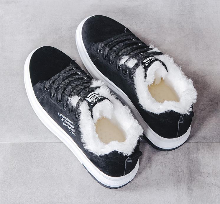 Winter Sneakers - Damen Schnürschuhe mit Shearling-Futter-Leyna Moda