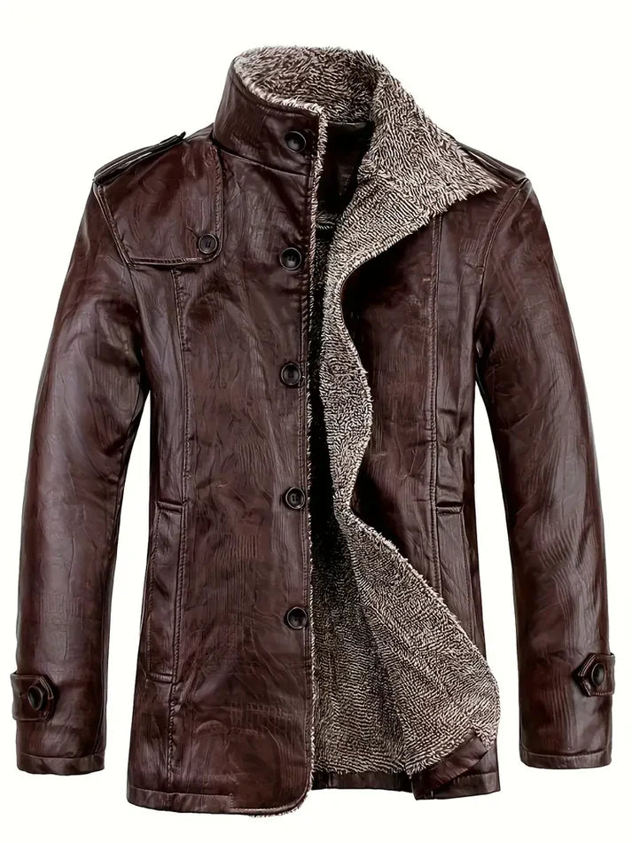 Taliesin - herren lederjacke mit fleecefutter