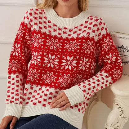 Guida - weihnachts-schneeflocken-pullover für damen