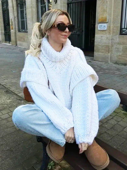 Daphne - strickpullover mit rollkragen in ubergröße