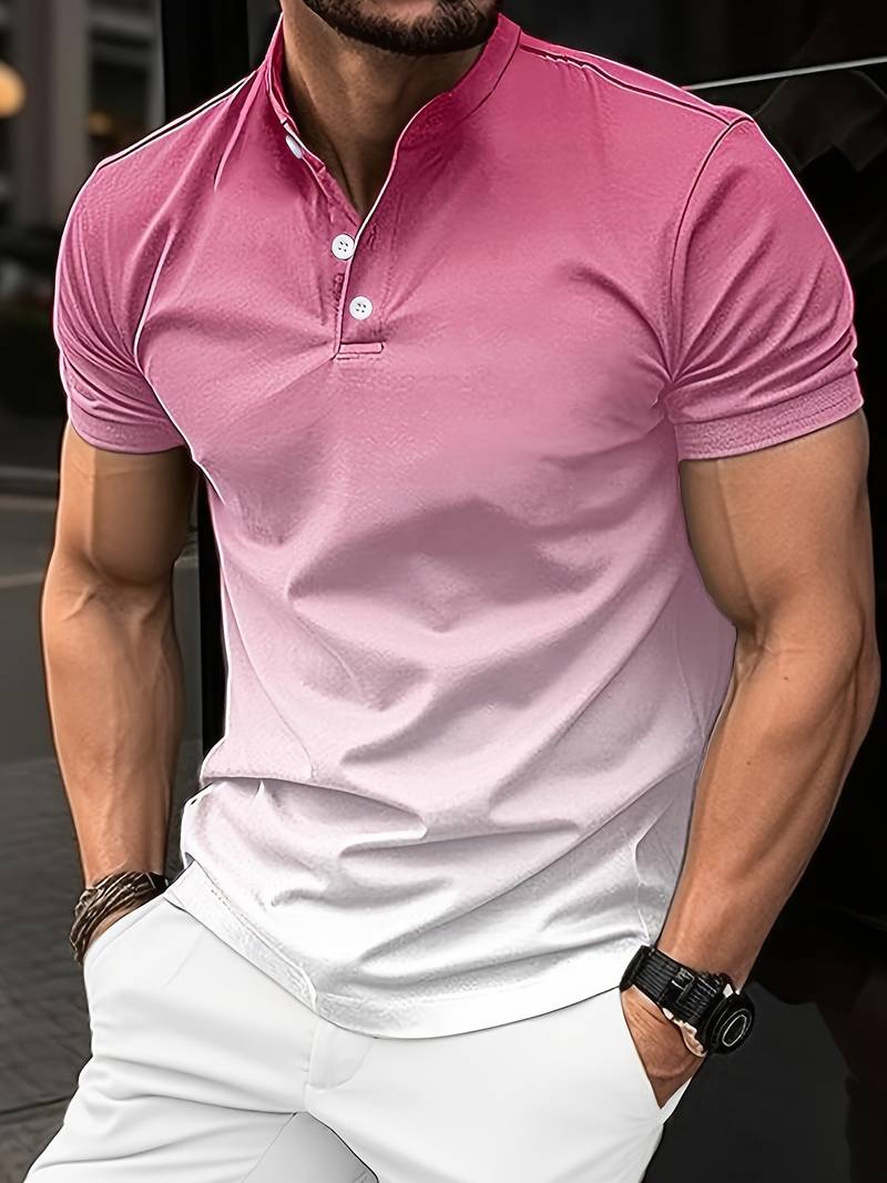 Nathan – elegantes sommer-ombre-shirt für herren