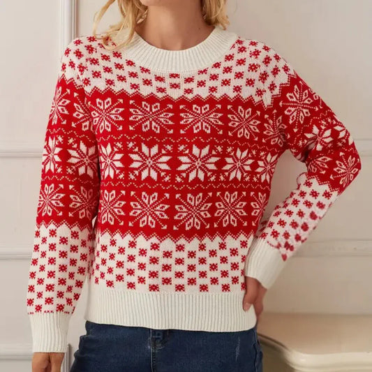 Guida - weihnachts-schneeflocken-pullover für damen