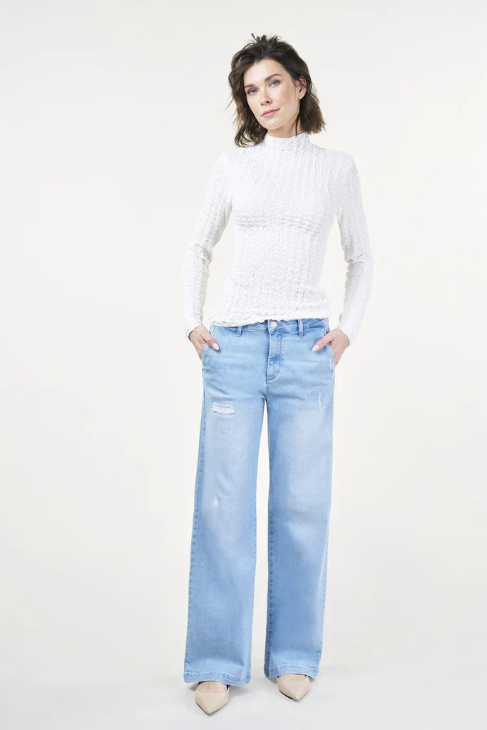 Marlene – wide leg sunny blue destroy