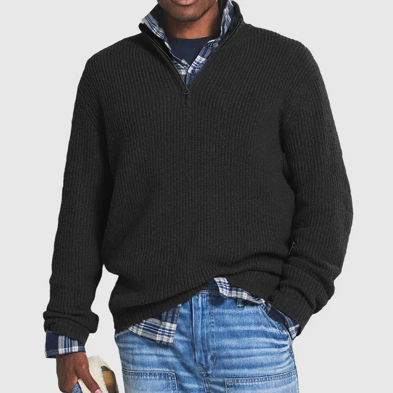 Jerry | business-casual-pullover mit reißverschluss