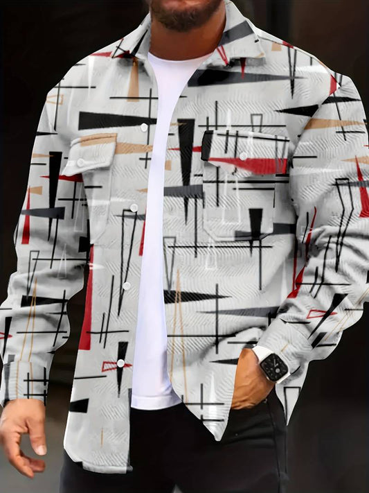 Oliver – jacke mit geometrischem print für herren