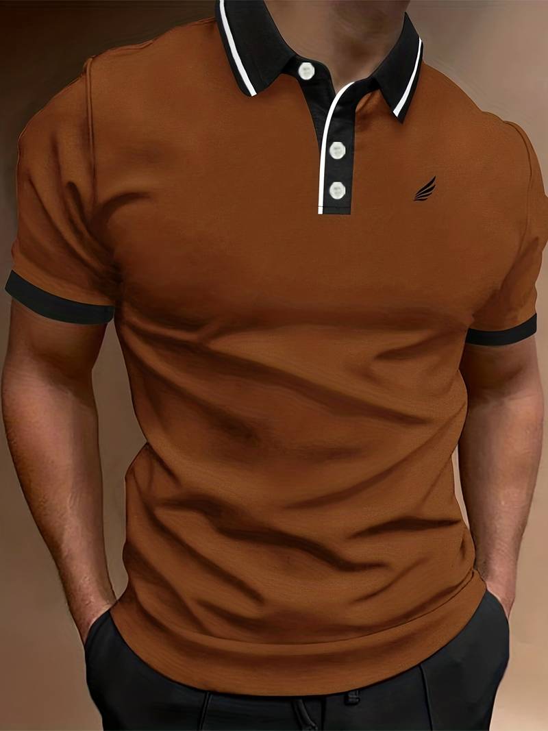 Roberto – lässiges, einfarbiges poloshirt für herren